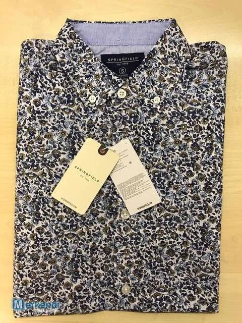 Camisa de manga corta 100% algodón para hombre Variaciones Cuadros Colores lisos