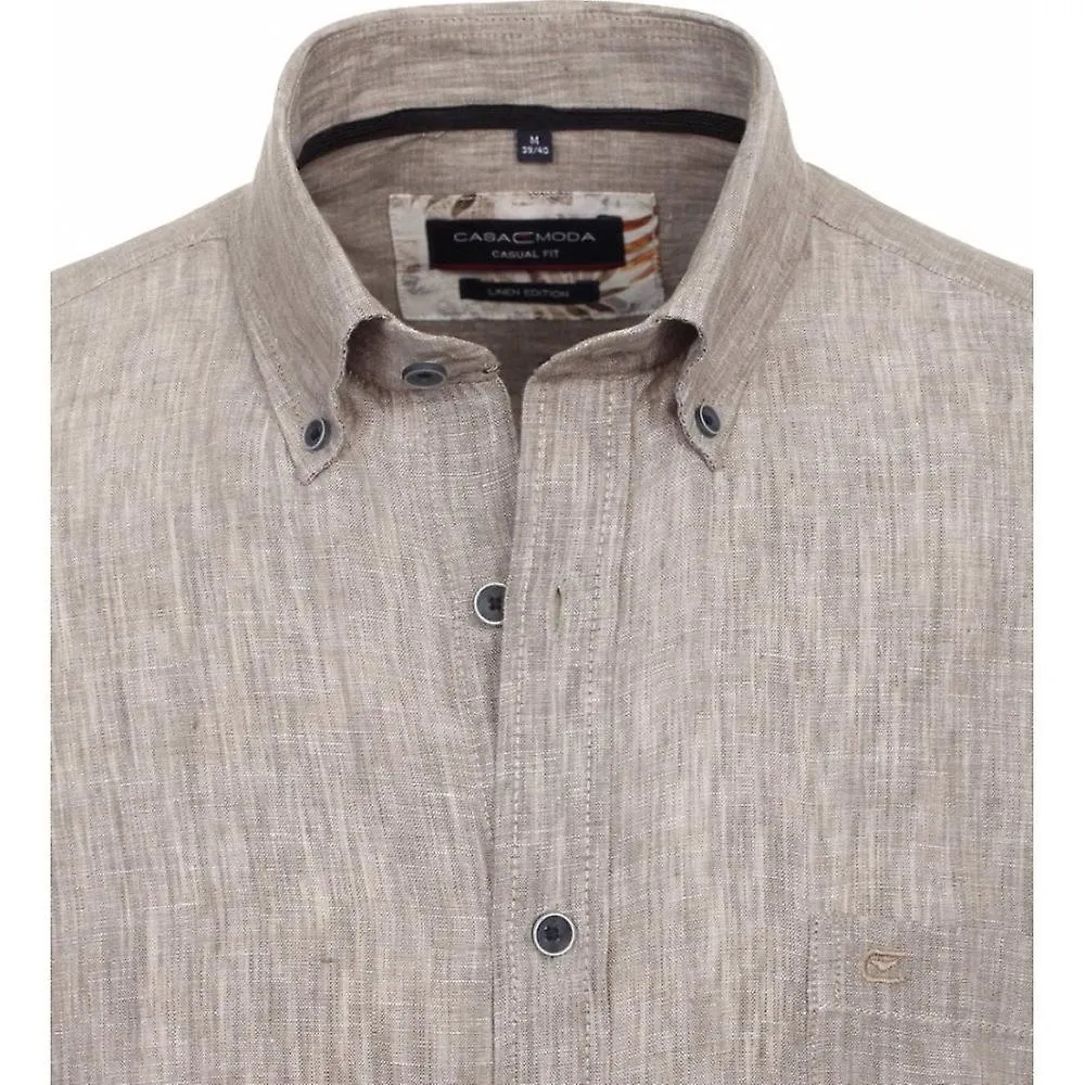 Camisa de manga corta con cuello de botón y cuello corto para hombre CASA MODA Casa Moda para hombre de talla grande casual fit 