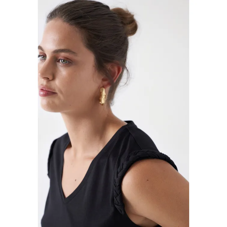 CAMISETA CON DETALLE TRENZADO MUJER SALSA
