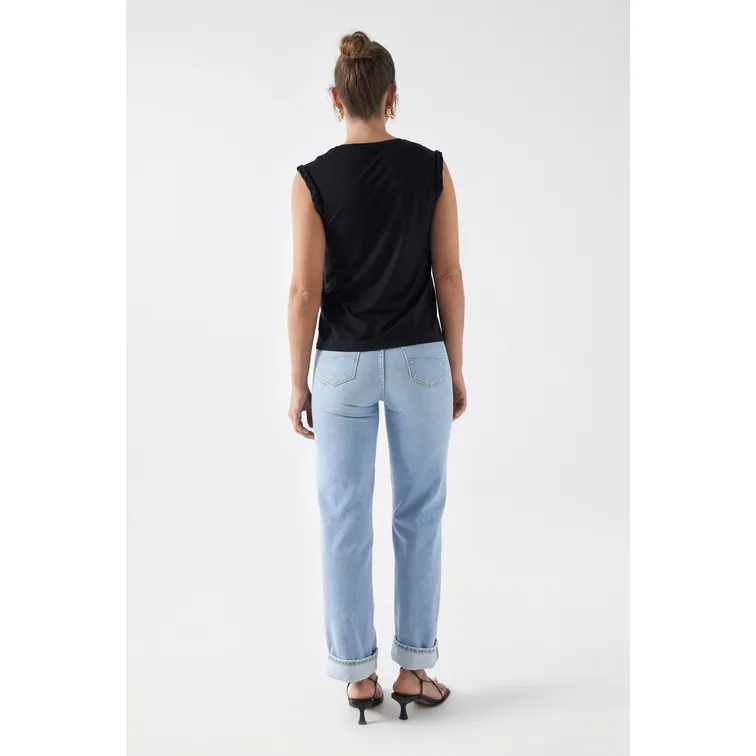 CAMISETA CON DETALLE TRENZADO MUJER SALSA