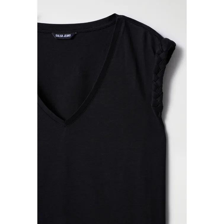 CAMISETA CON DETALLE TRENZADO MUJER SALSA
