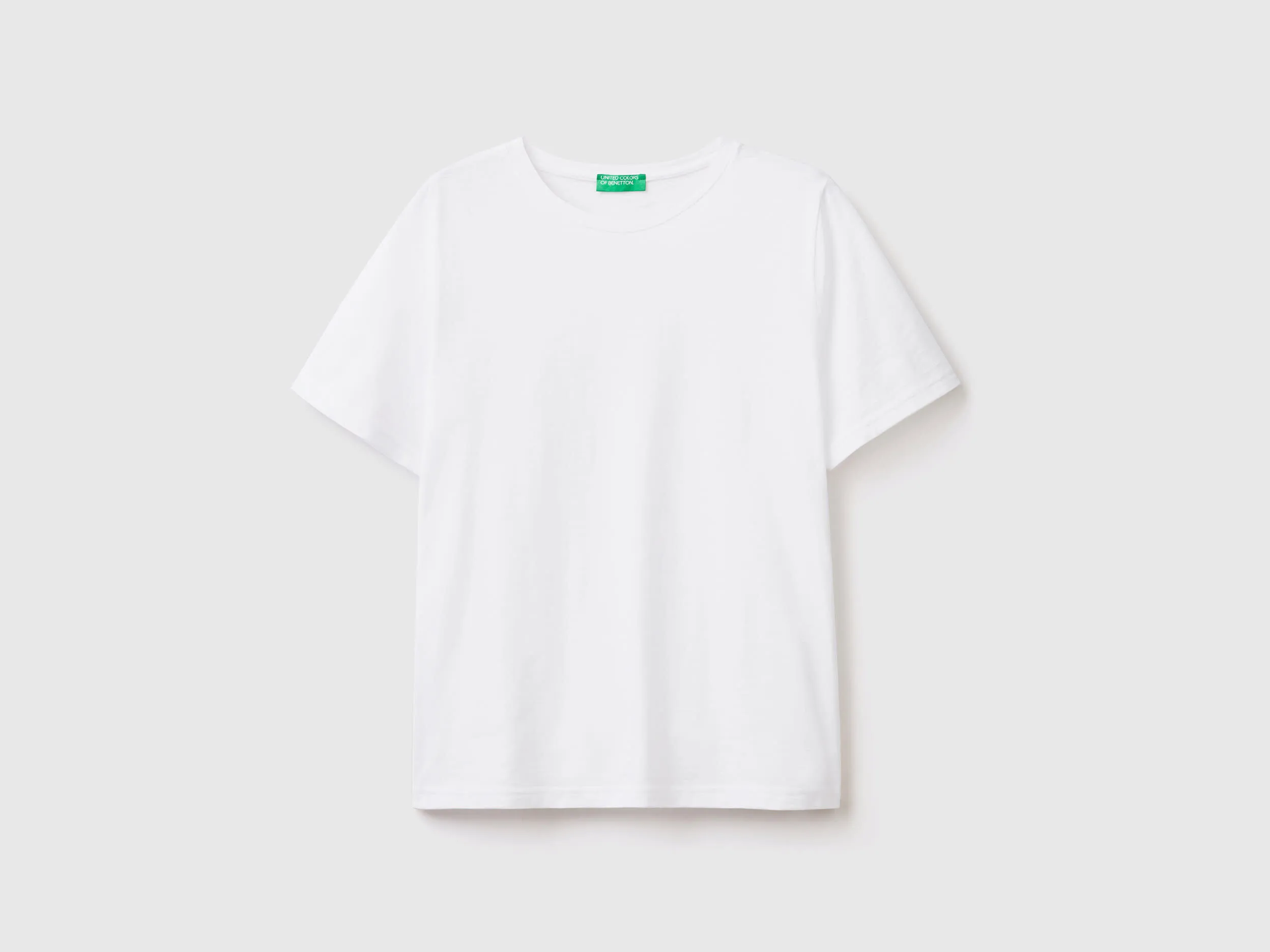 Camiseta de cuello redondo de algodón flameado