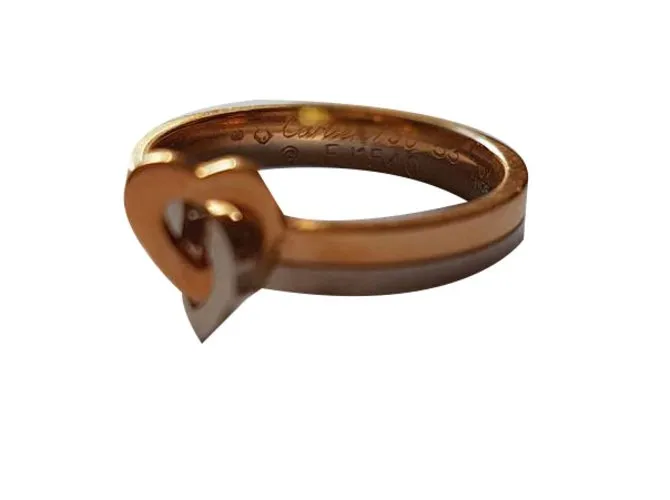 Cartier Two Hearts Motif Anillo De Oro Dorado 