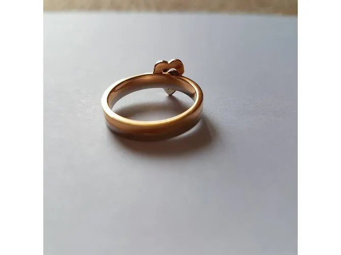 Cartier Two Hearts Motif Anillo De Oro Dorado 