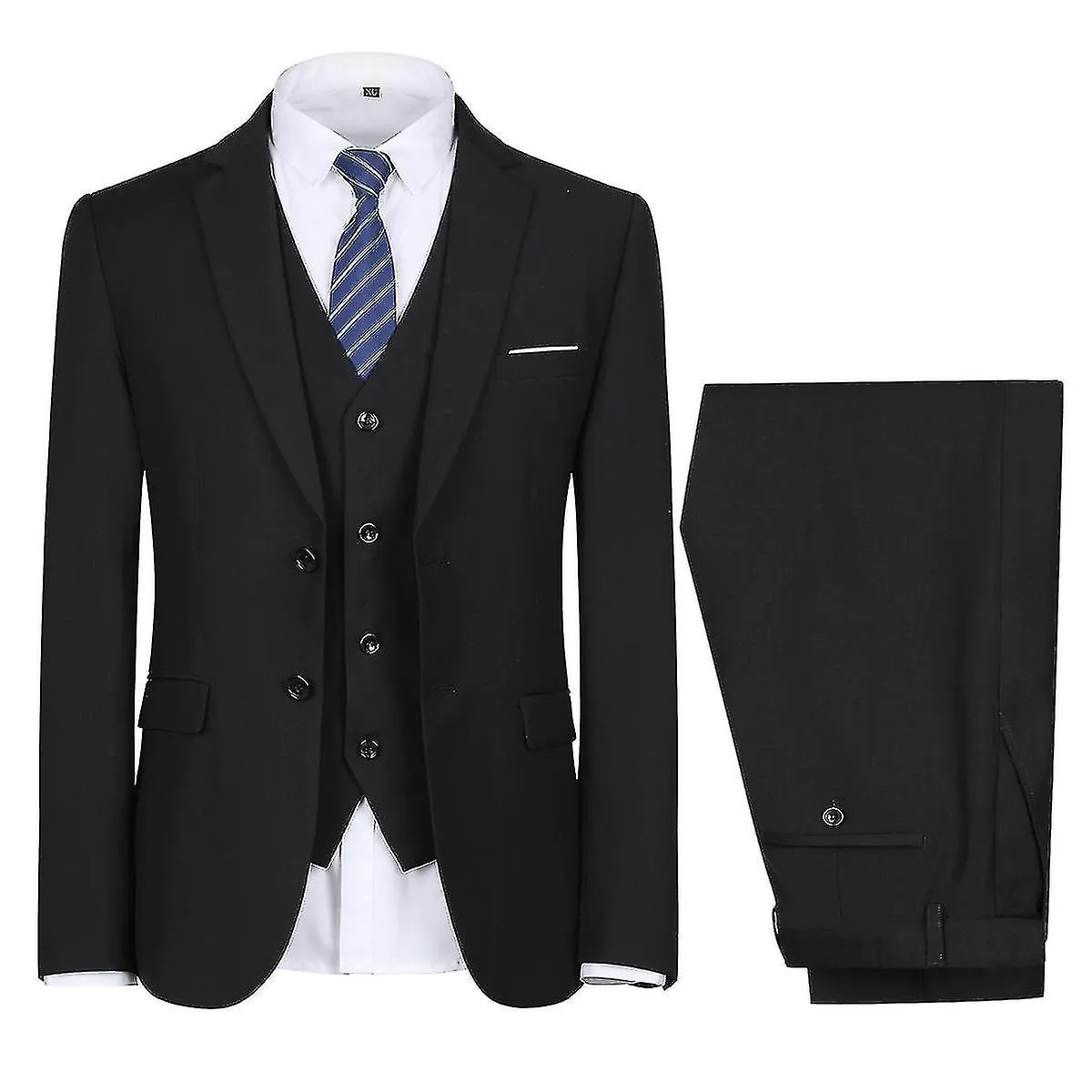 Cena de boda para hombres 3 piezas Traje Blazer Chaleco Pantalones 9 colores