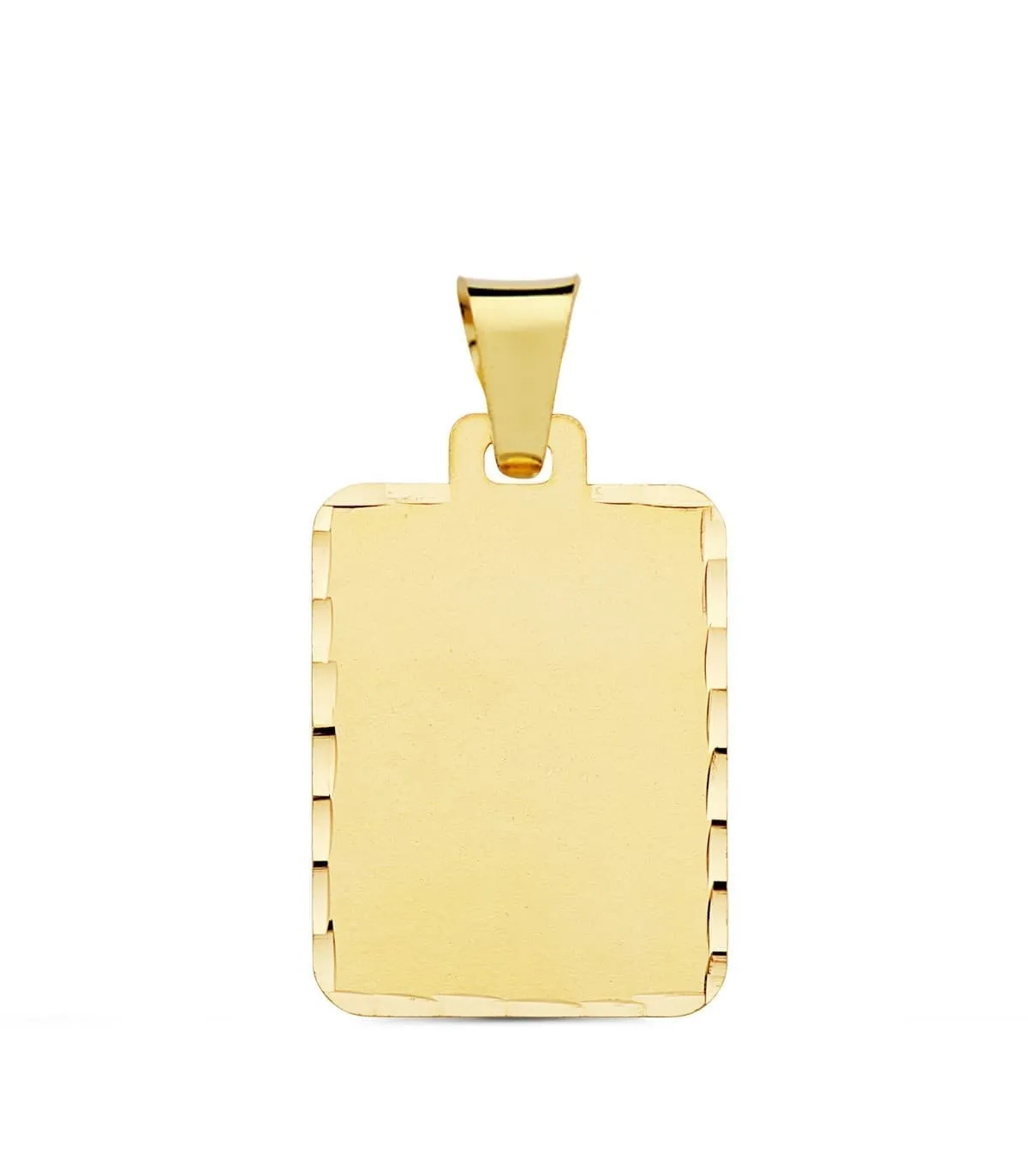 Chapa Colgante rectangular tallado Oro 18K 24 mm
