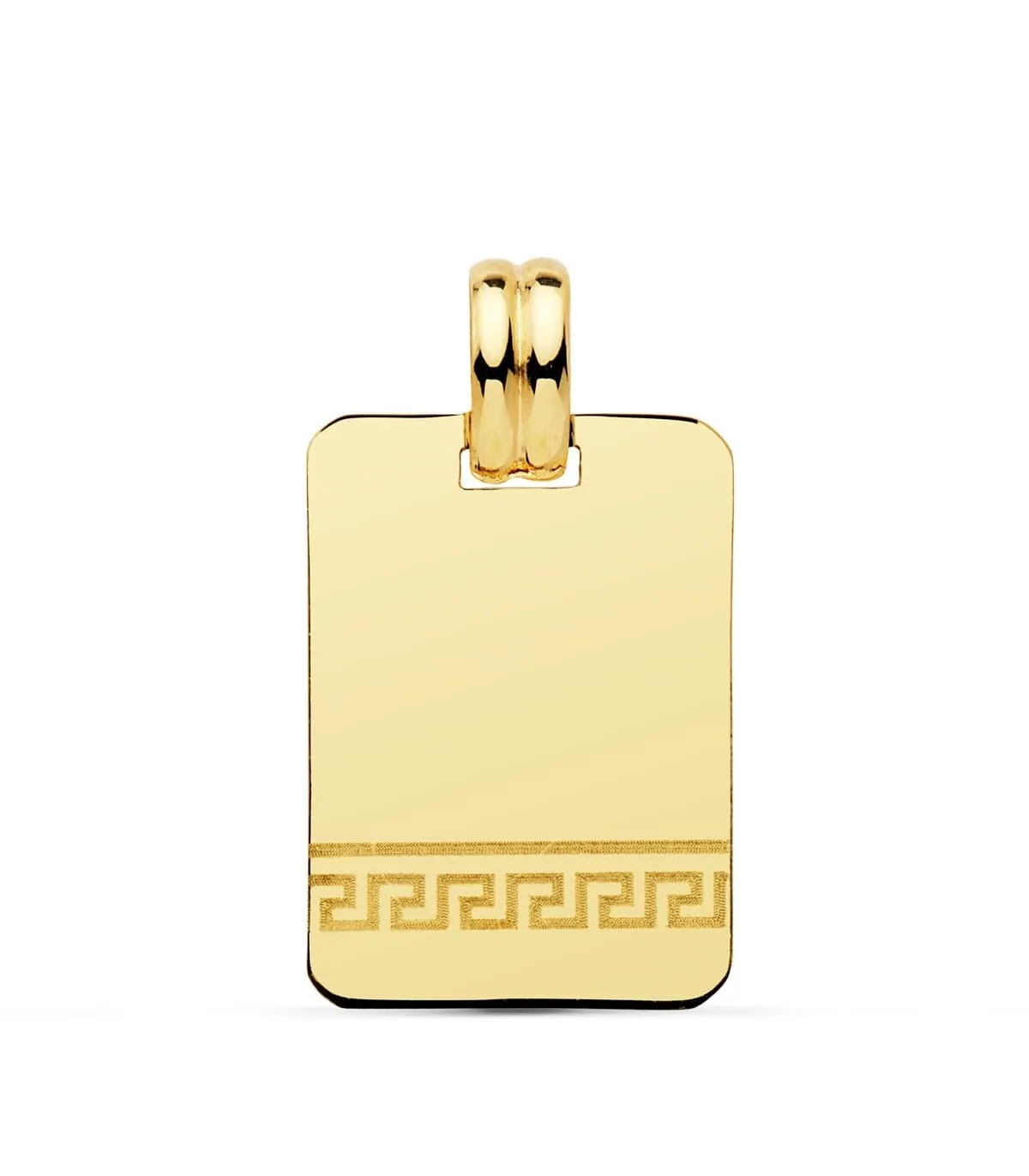 Colgante Chapa Oro 18K 20 mm Rectangular greca