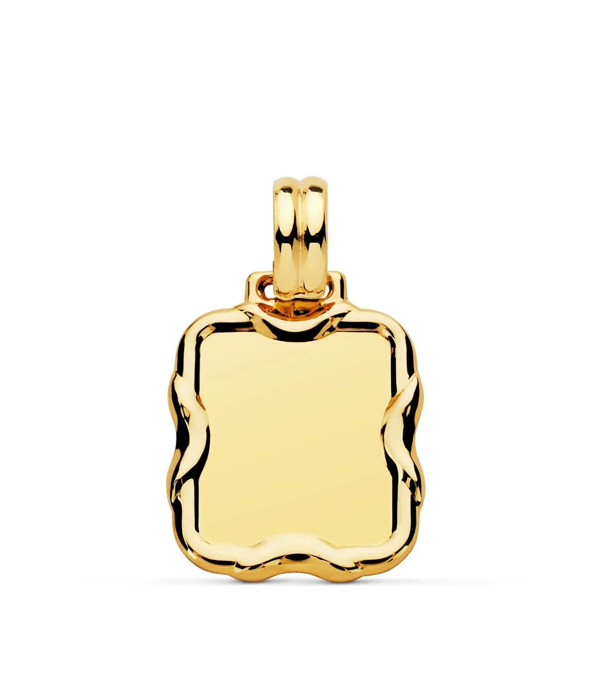 Colgante Chapa Oro 18K 26 mm Marco labrado