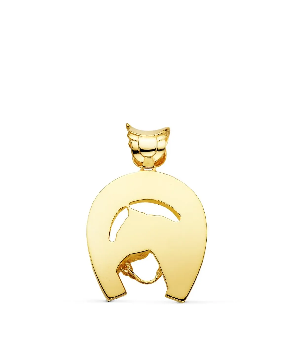 Colgante Herradura con Caballo Oro 18K 36 mm