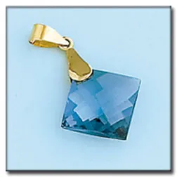 Colgante Oro  Agua Marina