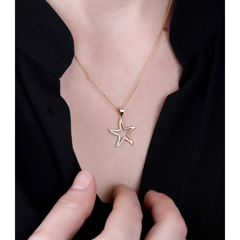 COLGANTE "GLENDALE" ESTRELLA DE MAR ORO 18K