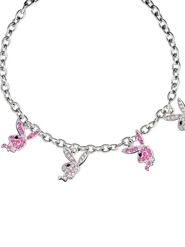 Collar con colgante de conejo de diamantes de imitación