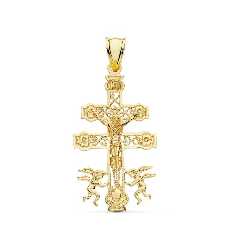 Cruz Caravaca Filigrana Oro 35 x 19 mm.