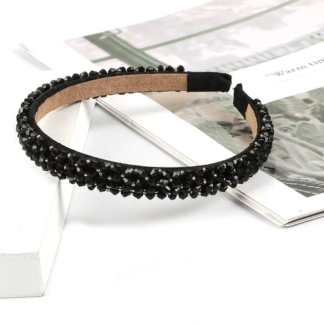 Diadema con cristales negro