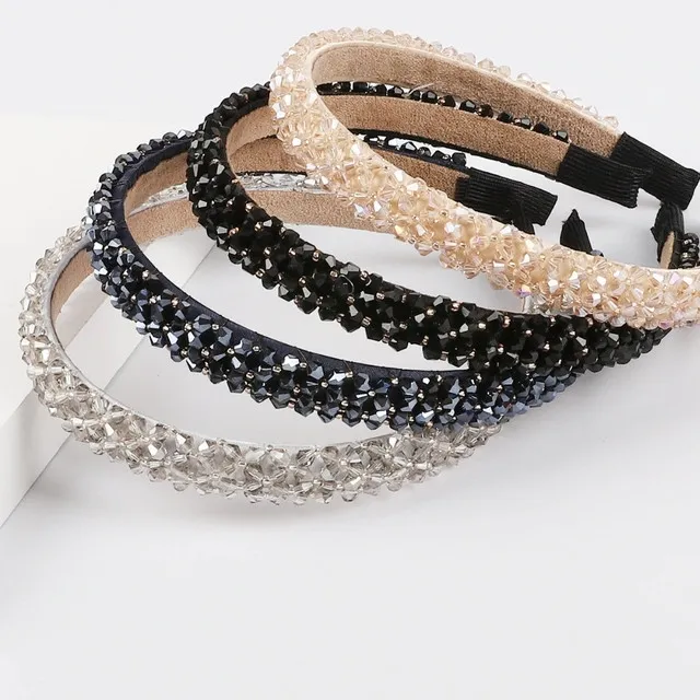 Diadema con cristales negro