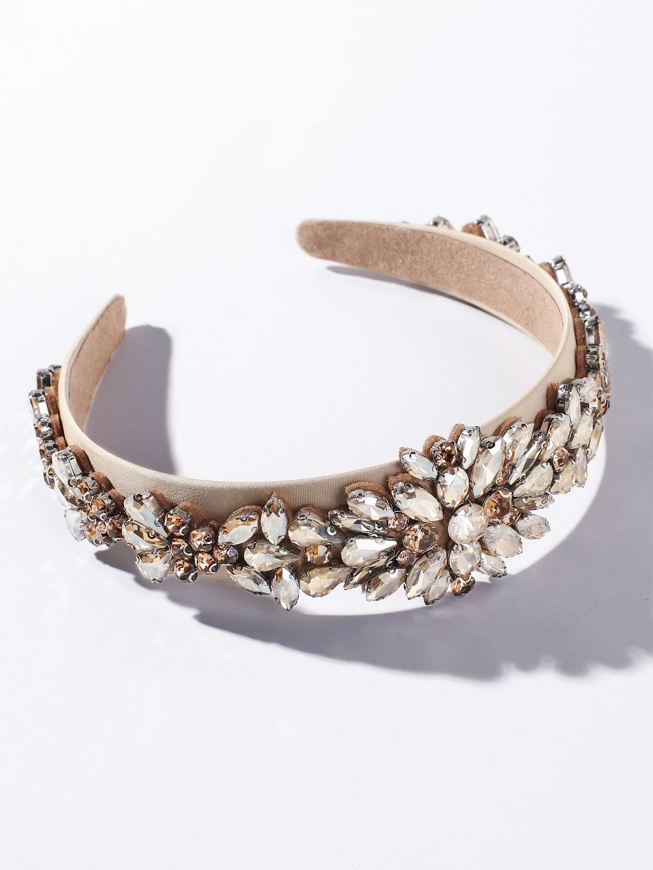 Diadema joyas con cristales dorado