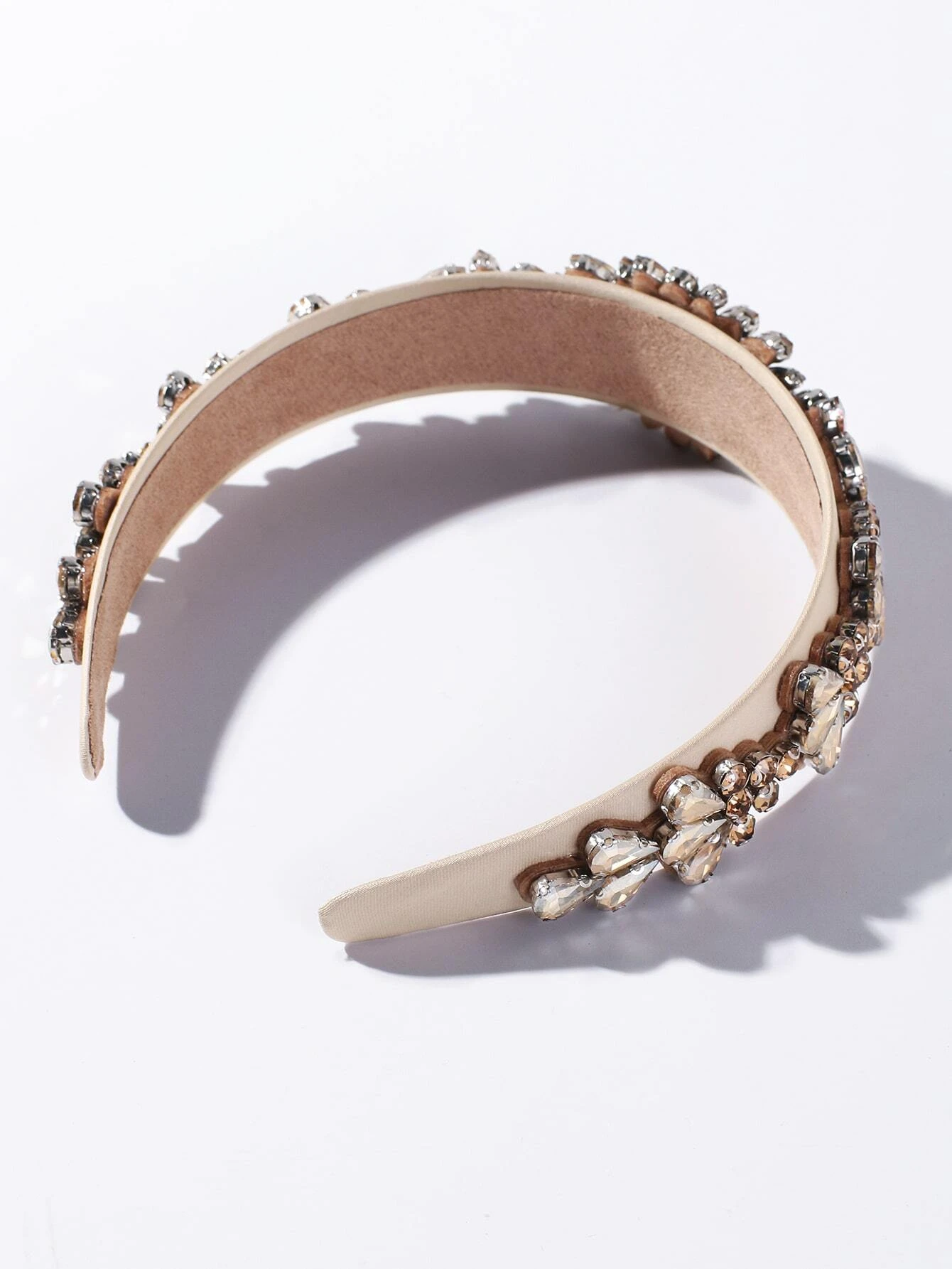 Diadema joyas con cristales dorado