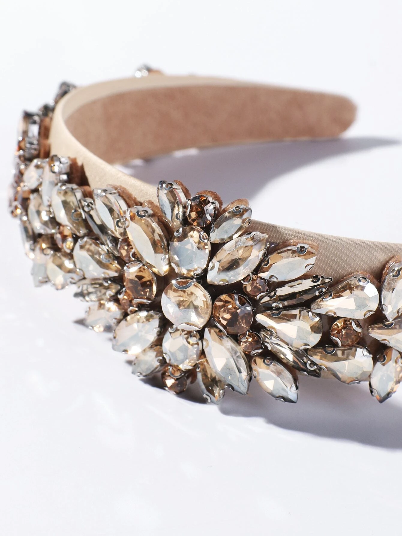 Diadema joyas con cristales dorado