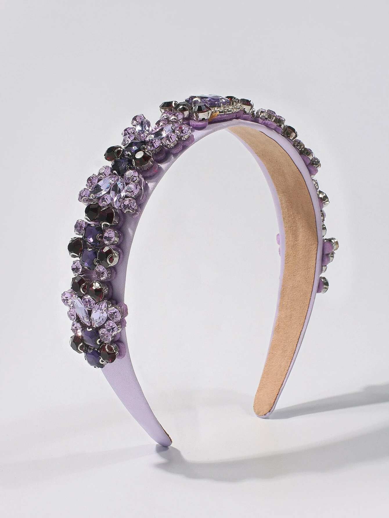 Diadema joyas con cristales violeta