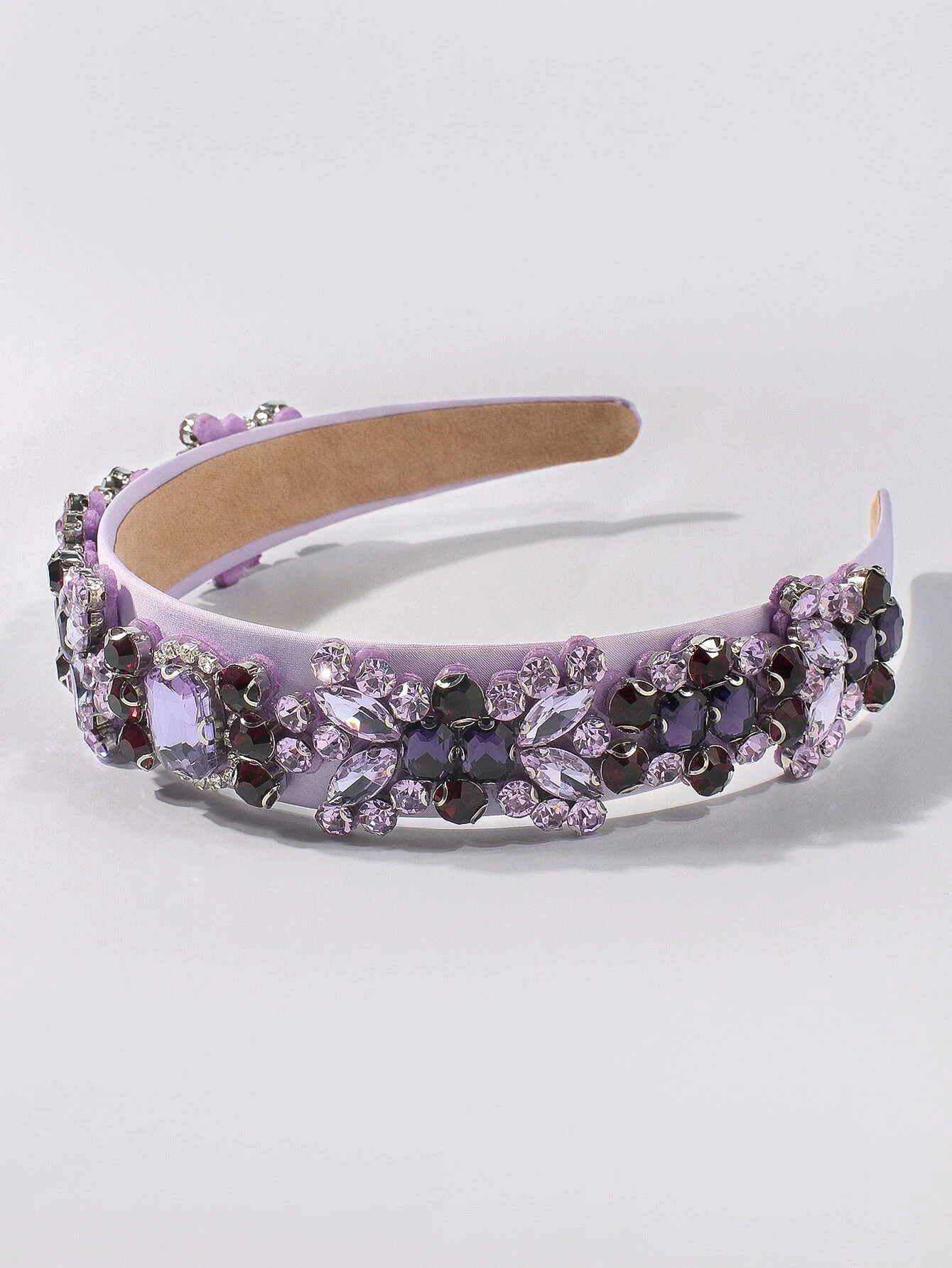 Diadema joyas con cristales violeta