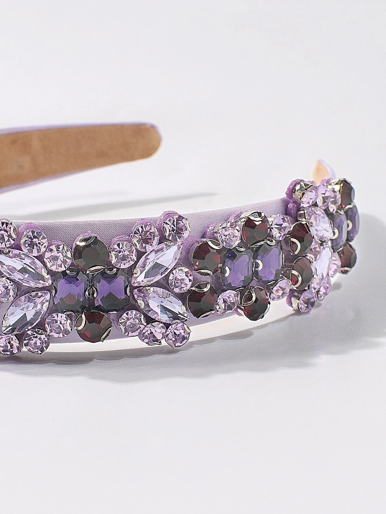 Diadema joyas con cristales violeta