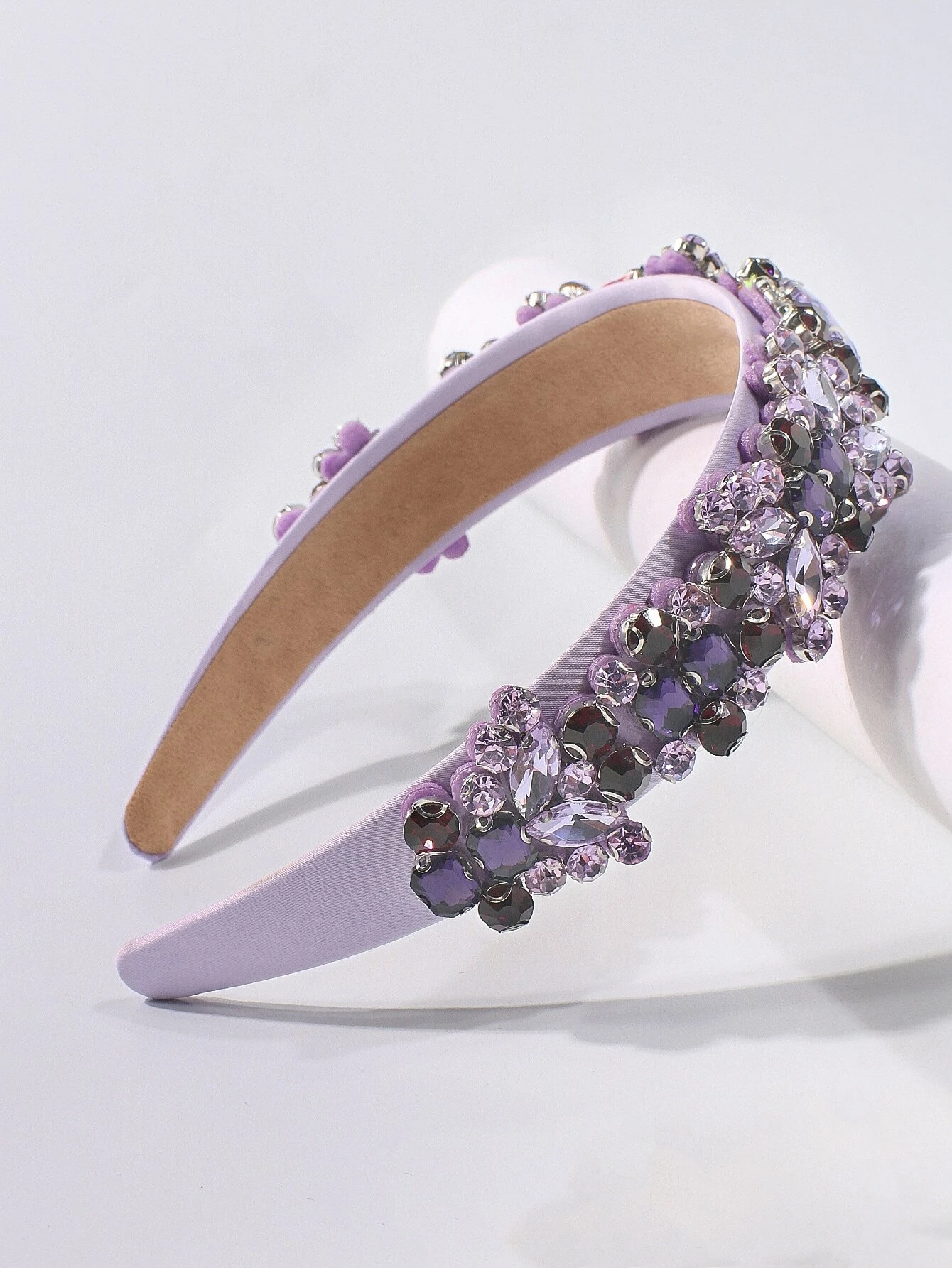 Diadema joyas con cristales violeta