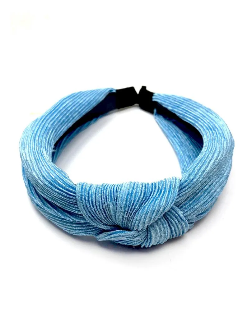 DIADEMAS AZUL CLARO DE MUJER CON DETALLE DE NUDO TURBANTE