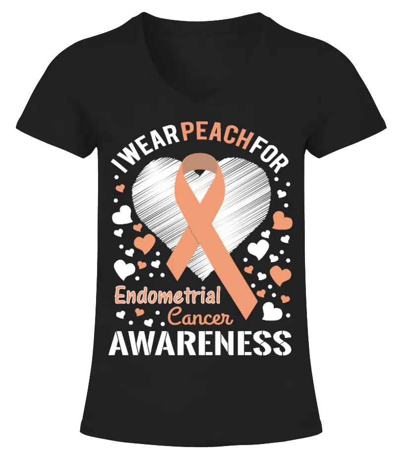 Endometrial Cancer Awareness Camiseta cuello pico Mujer