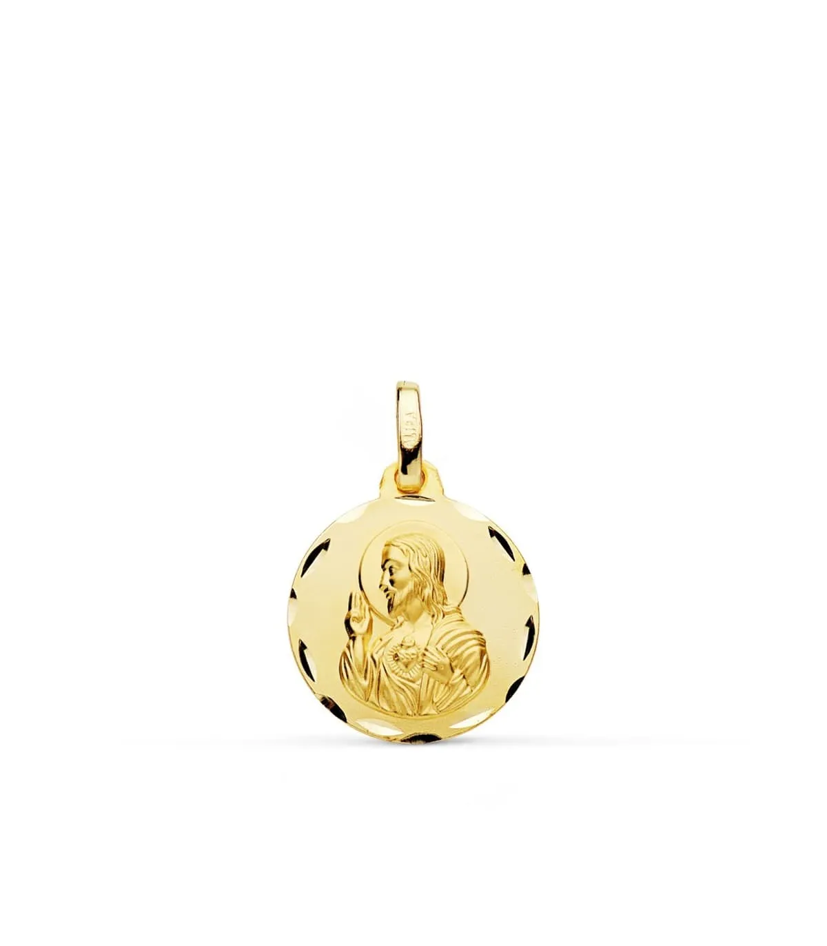 Escapulario V. Carmen y C. Jesús Oro 18K 16mm Tallado