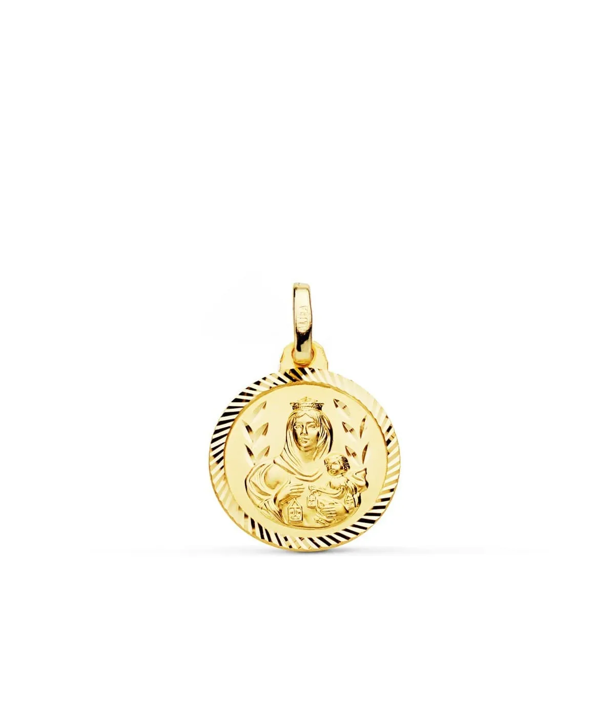 Escapulario V. del Carmen Corazón de Jesús Oro 18k 16mm