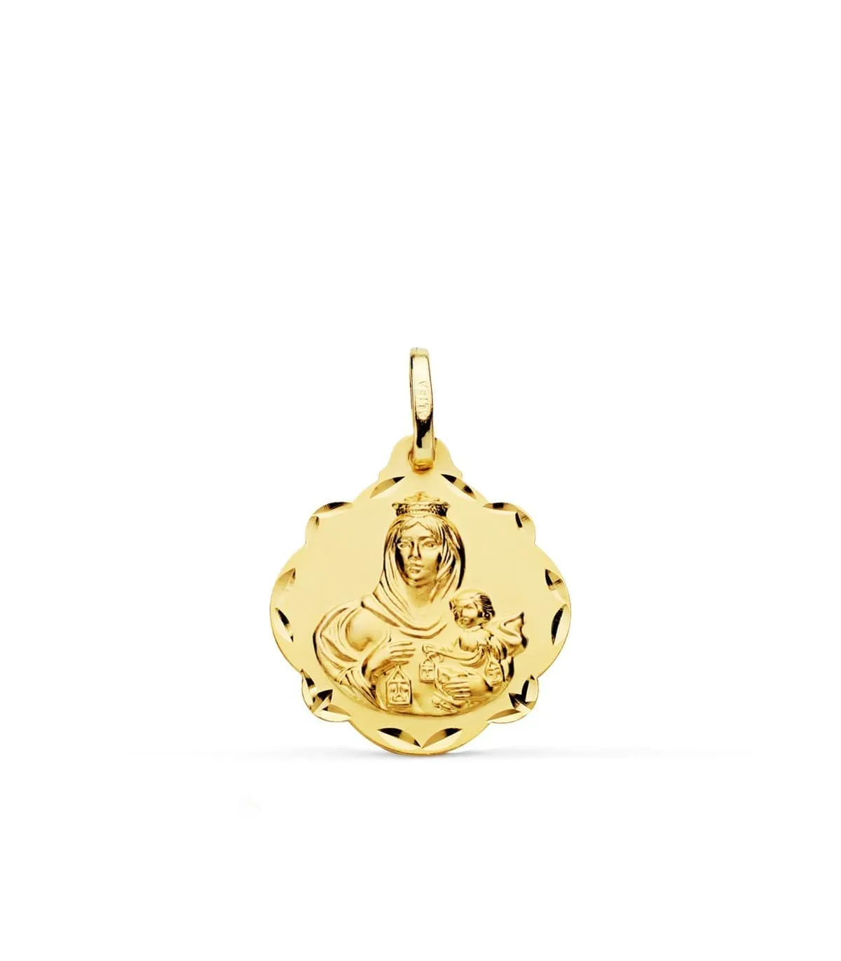 Escapulario V. del Carmen y Corazón de Jesús Oro 18k 20mm