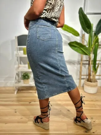 Falda Vaquera Midi STROKE
