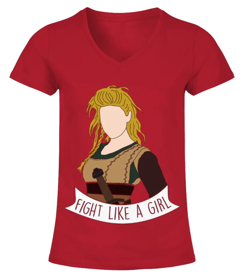 Fight like a girl Camiseta cuello pico Mujer