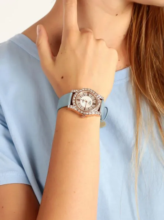 Jcky Reloj de pulsera con pedrería