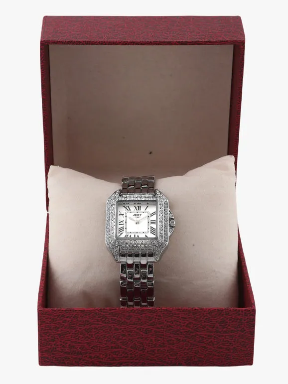 Jcky Reloj de pulsera para mujer con pedrería