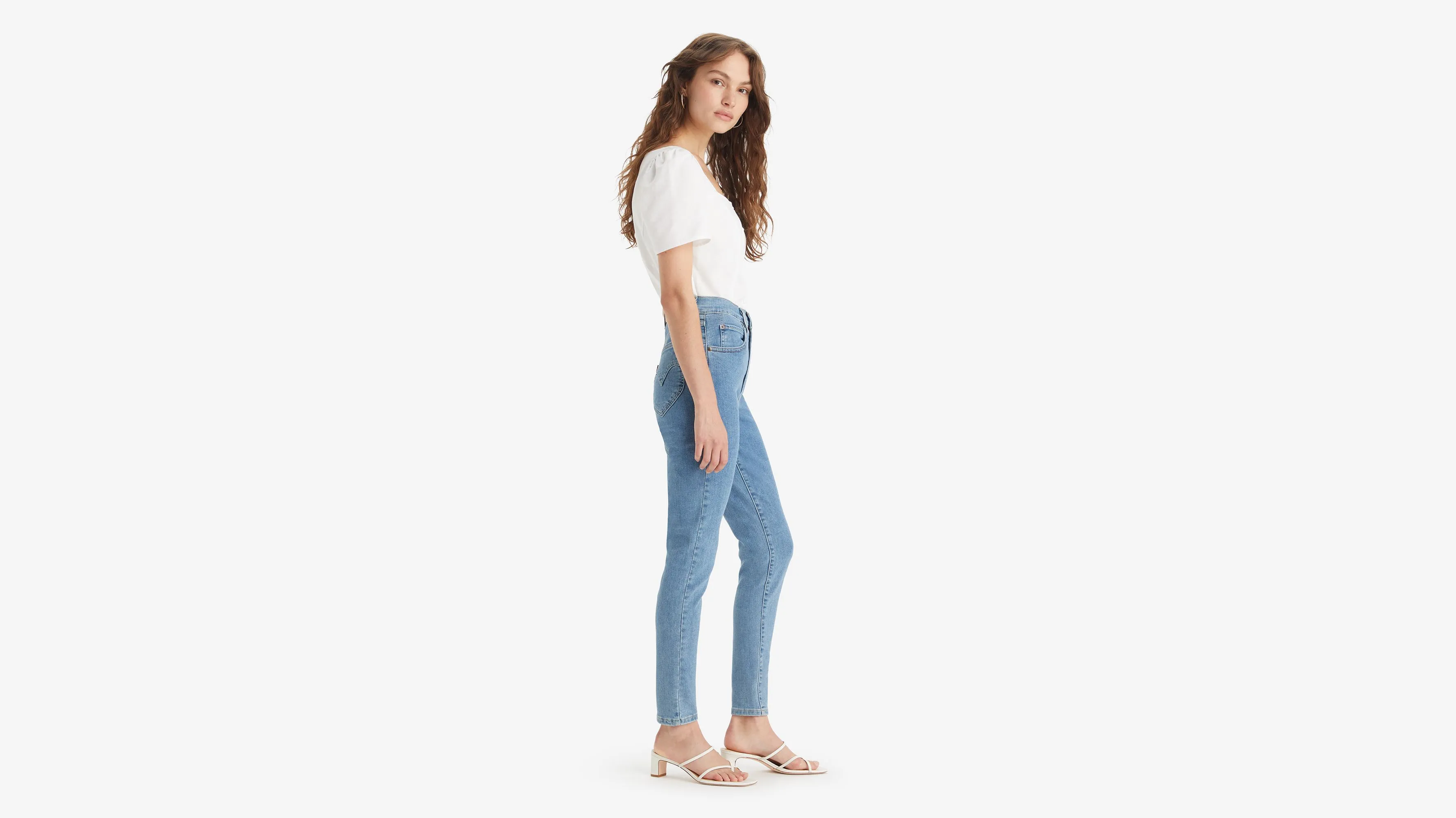 Jeans Ceñidos Retro De Tiro Alto