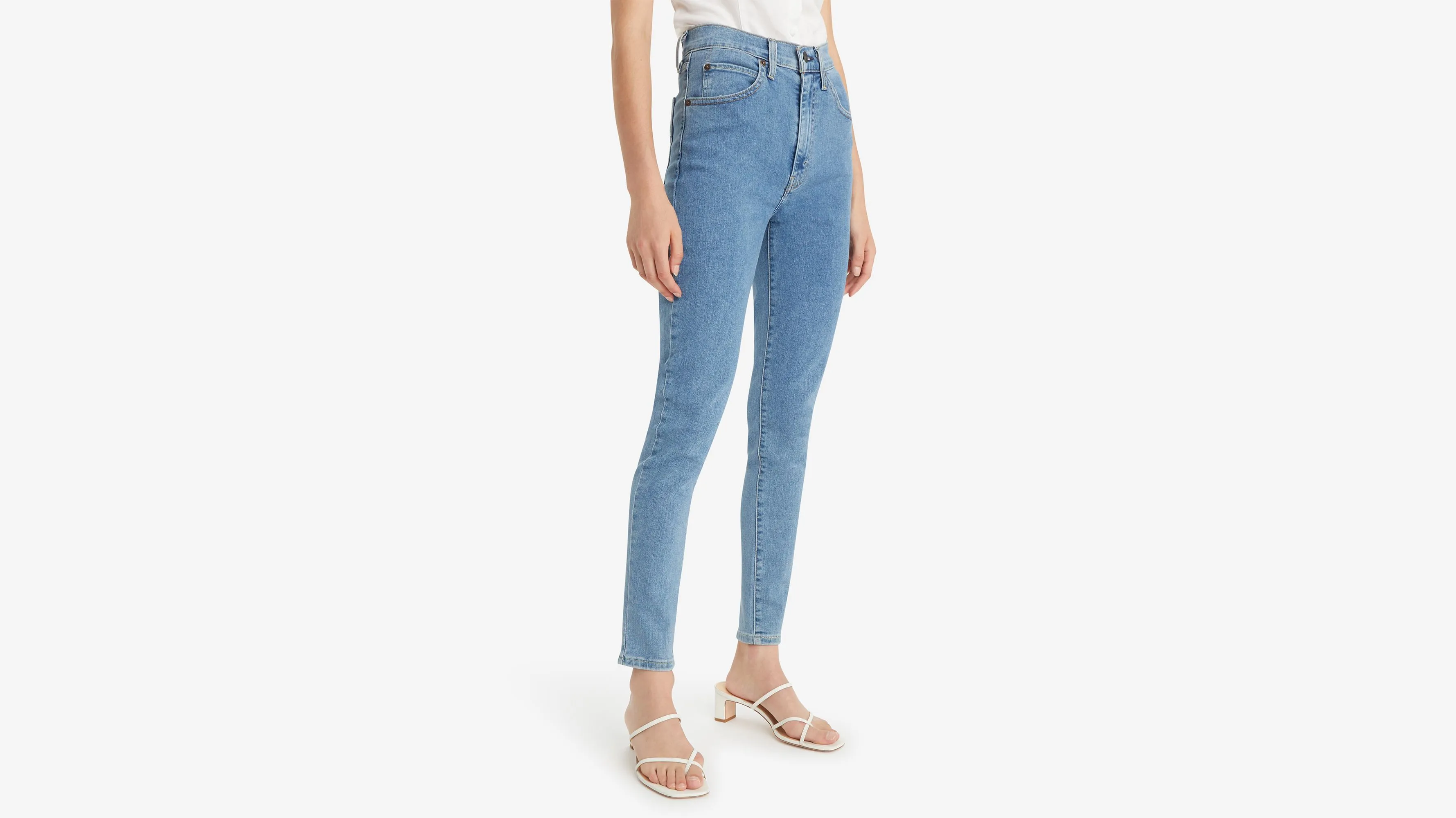 Jeans Ceñidos Retro De Tiro Alto