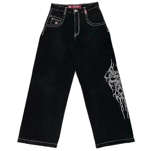 Jnco Baggy Jeans Hip Hop Rock Patrón de bordado Hombres Mujeres 2024 Nueva moda Streetwear Retro Harajuku High Waist Wide Leg Je