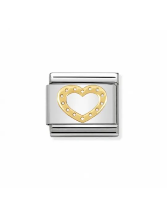 Link Acero y Oro Corazón Con Bolitas 030116 19