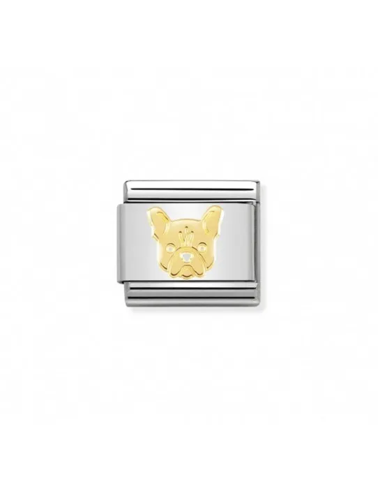 Link Nomination Acero y Oro Bulldog Francés 030162 54