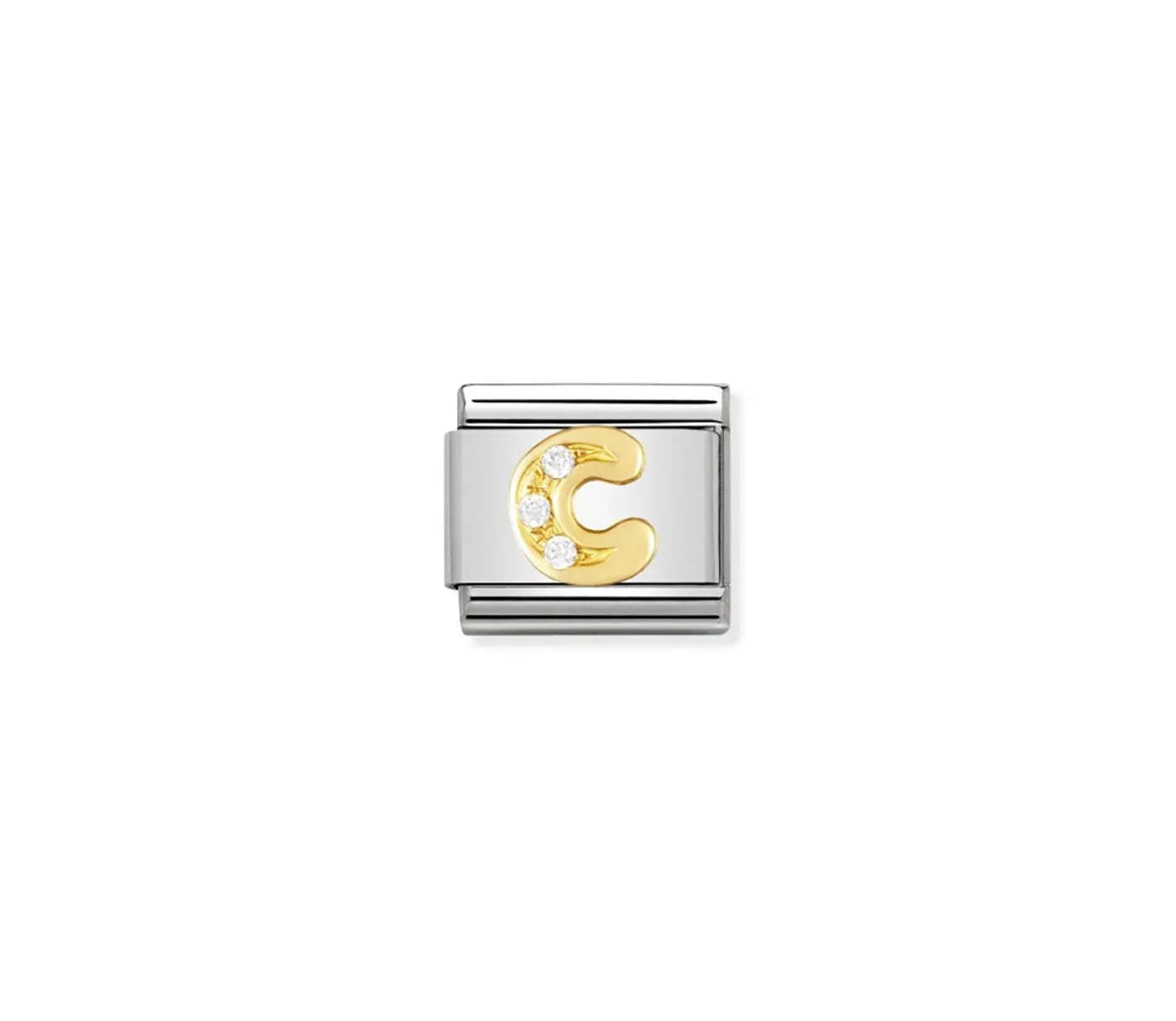 Link Nomination Acero y Oro con circonitas " C " 030301 03