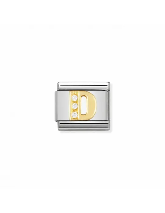 Link Nomination Acero y Oro con circonitas " D " 030301 04