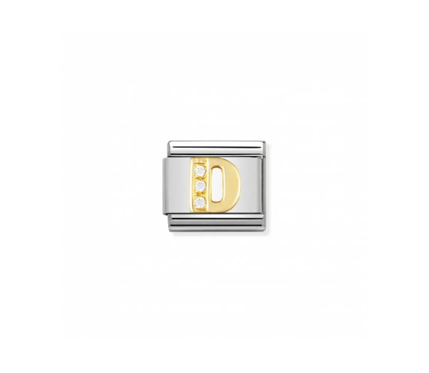 Link Nomination Acero y Oro con circonitas " D " 030301 04