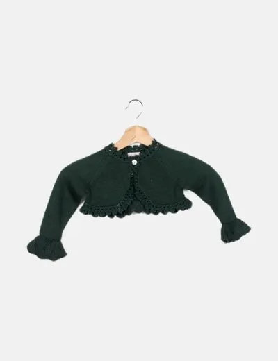 Lolittos Chaqueta de punto verde detalle crochet
