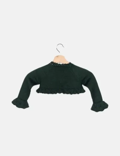 Lolittos Chaqueta de punto verde detalle crochet