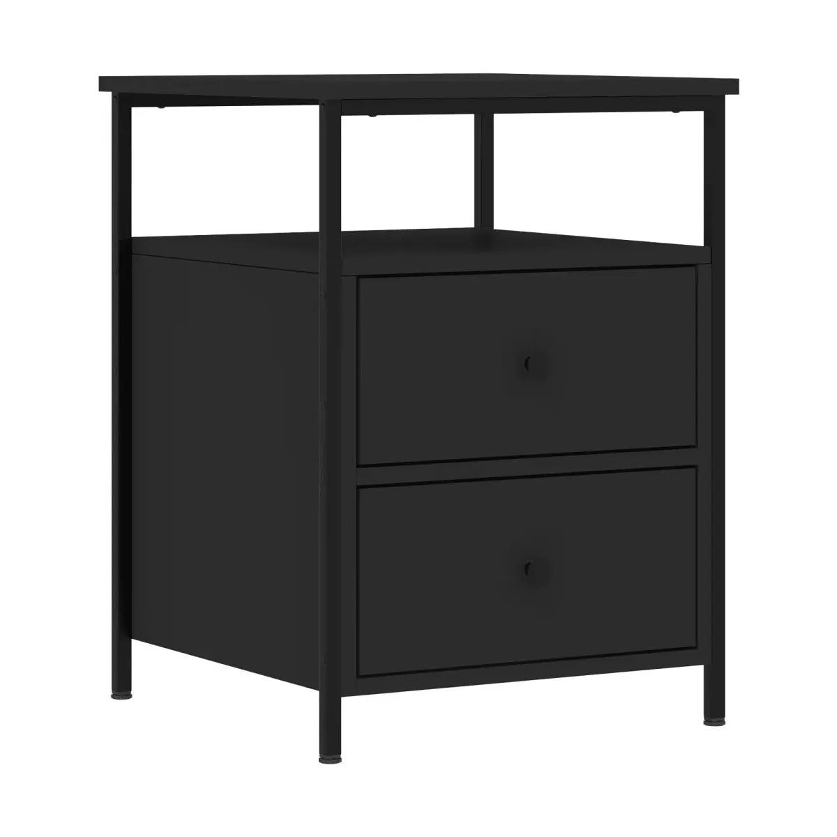 Mesita de noche madera de ingeniería negro 44x45x60 cm