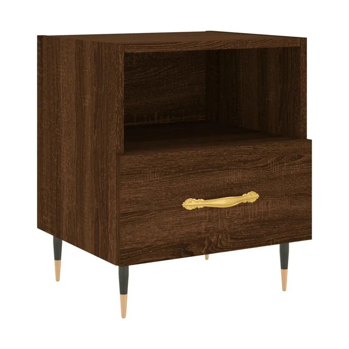 Mesita de noche madera de ingeniería roble marrón 40x35x47,5