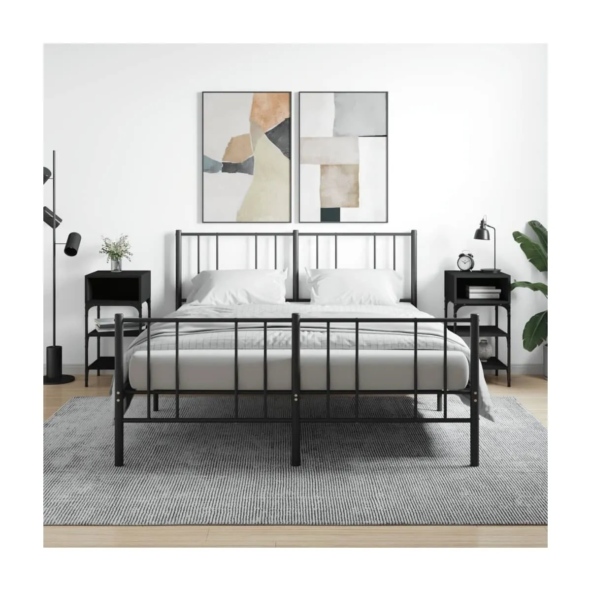 Mesitas de noche 2 uds madera de ingeniería negro 35x34,5x70