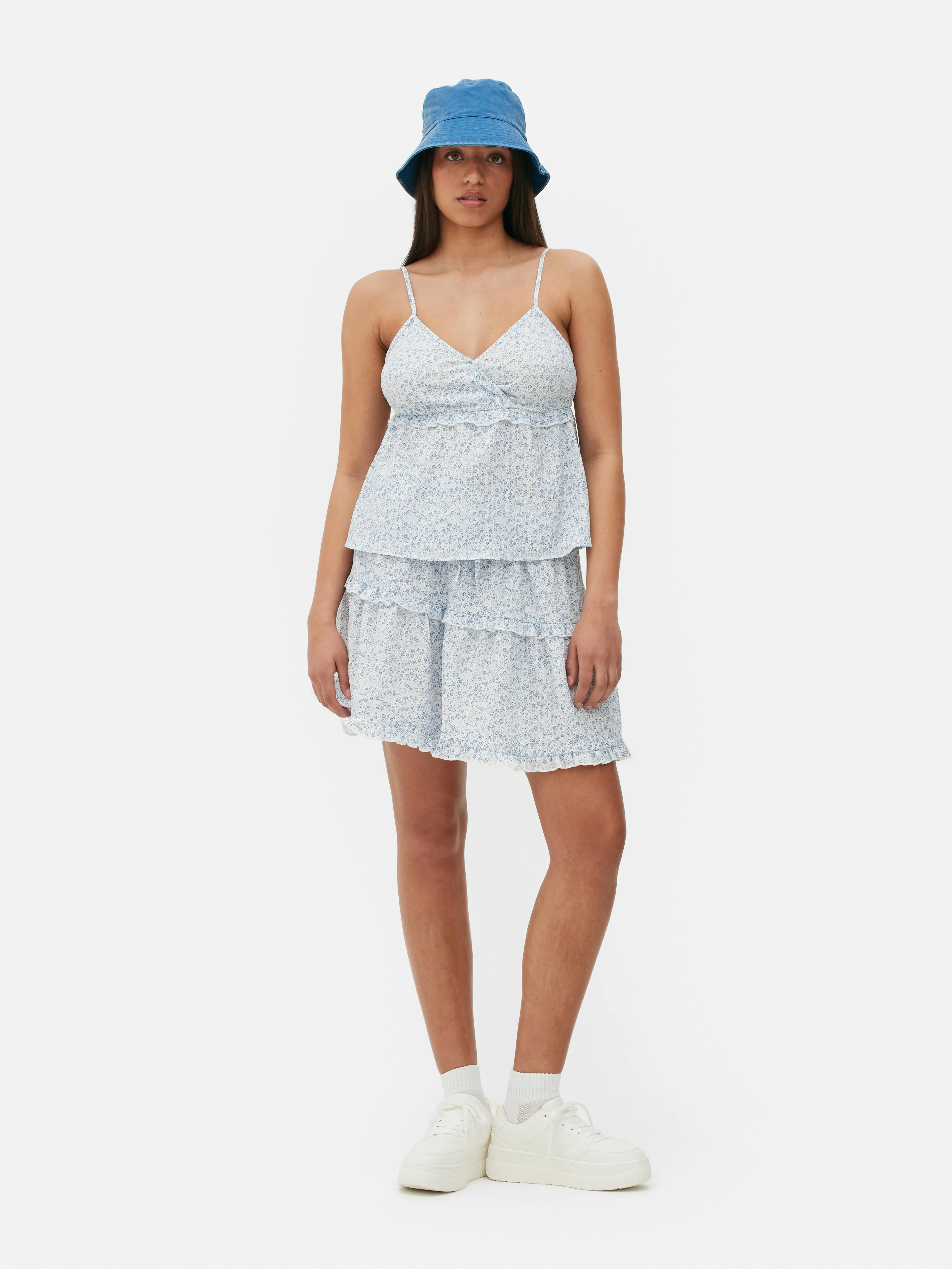 Minifalda a capas con flores