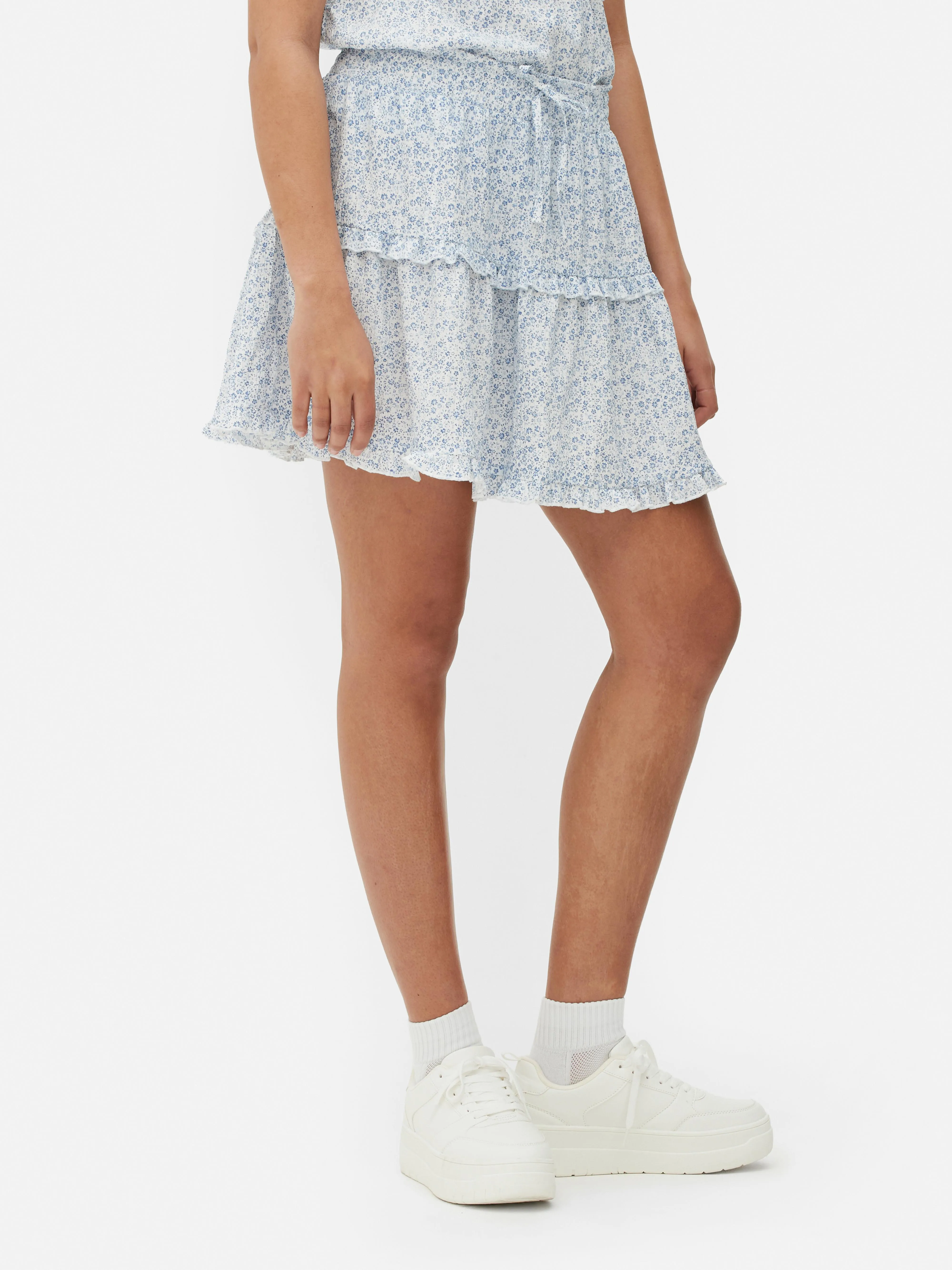 Minifalda a capas con flores